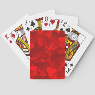 Red Hearts Texture Poker Cards