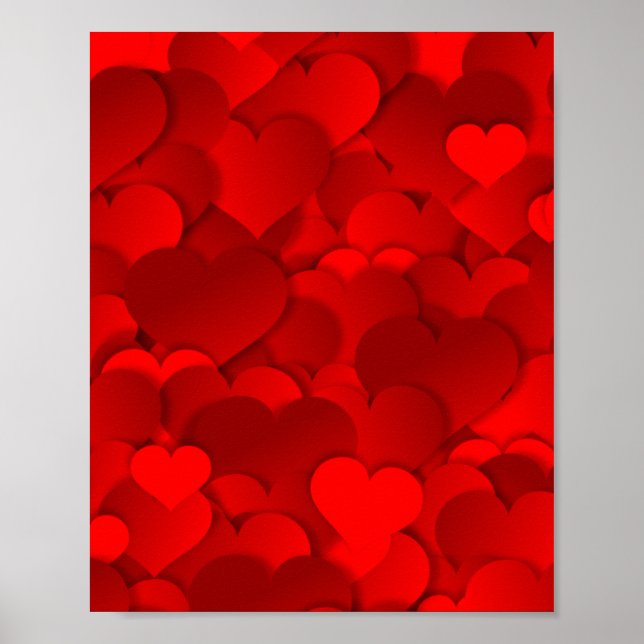 Red Hearts Texture Poster (Front)