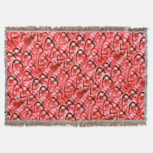 Red hearts throw blanket