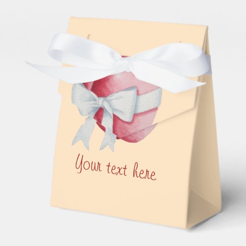 red hearts tied with white ribbon bow wedding favor boxes