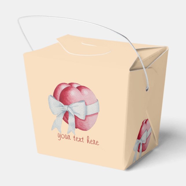 red hearts tied with white ribbon for weddings favor boxes (Back Side)