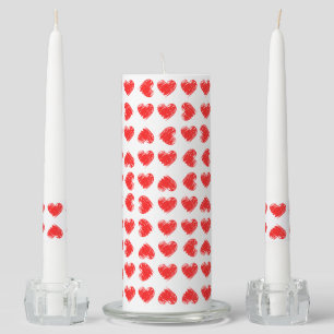 Red Hearts Unity Candle Set