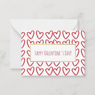Red Hearts Valentine Cards 100 pack