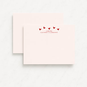 Red Hearts Valentine’s Day Note Card