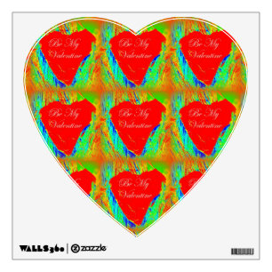red hearts valentine wall decal