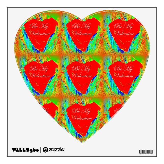 red hearts valentine wall decal (Front)