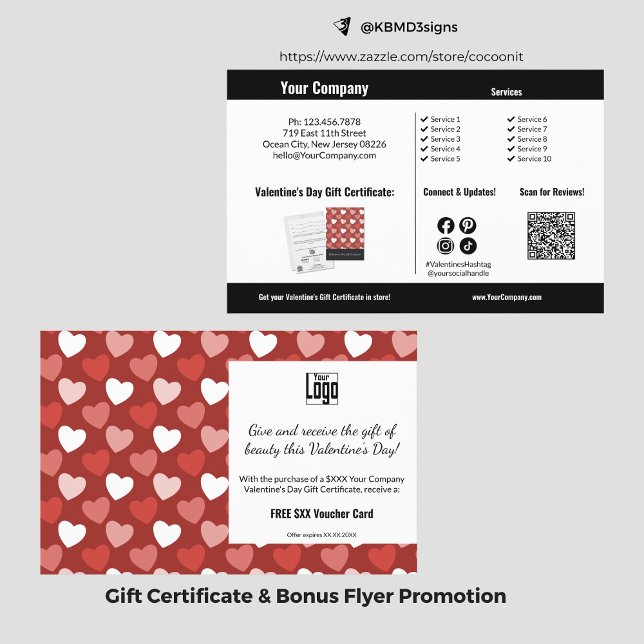 Red Hearts Valentine's Day Business Promotion  Flyer (Red Hearts Valentine's Day Business Promotion Flyer)