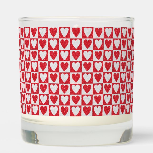 Red Hearts Valentines Day Gift  Scented Candle (Front)