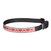 Red Hearts Valentine's Day Love Pattern With Name Pet Collar (Right)