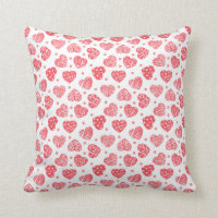 Red Hearts Valentines Day Love Throw Pillow