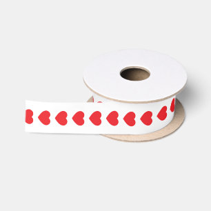 Red Hearts Valentine's Day Satin Ribbon