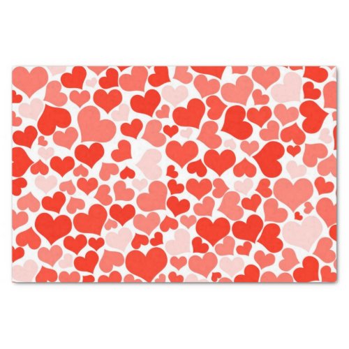 RED HEARTS Valentines Day Tissue Paper