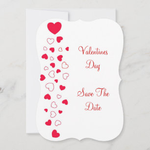 Red Hearts Valentines Day Wedding Save The Date