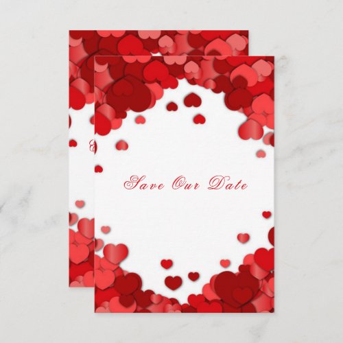 Red Hearts Valentines Day Wedding Save The Date