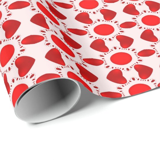 Red Hearts Valentine's Day Wrapping Paper | Zazzle.com