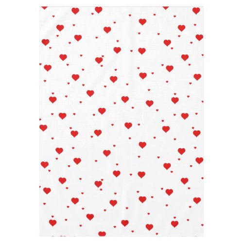 Red hearts Valentins pattern Tablecloth