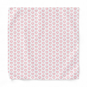 Red Hearts White Bandana - Custom Text