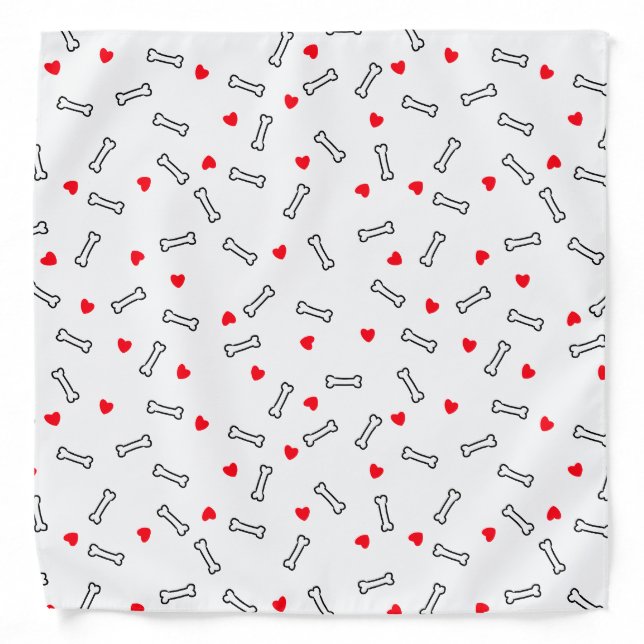  Red Hearts White Bones Bandana (Front)