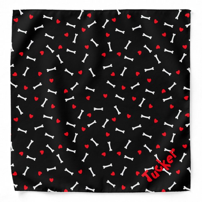 Red Hearts White Bones Bandana (Front)