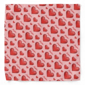 Red Hearts With Custom Name Pattern Bandana (Front)