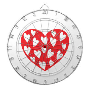 Red Hearts With Little Hearts Dart Board