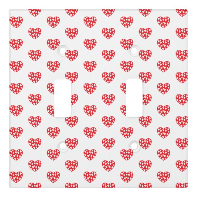 Red Hearts With Little Hearts Light Switch Cover (Front)