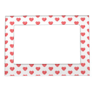 Red Hearts With Little Hearts Magnetic Frame