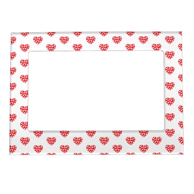 Red Hearts With Little Hearts Magnetic Frame (Front)