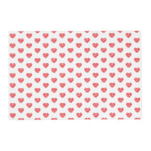 Red Hearts With Little Hearts Placemat