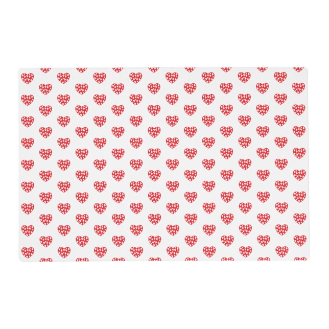 Red Hearts With Little Hearts Placemat (Front)