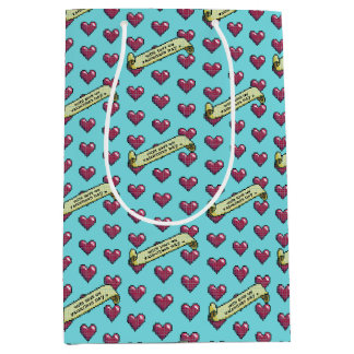 Red Hearts With Love On Valentine's Day 80s Retro Medium Gift Bag