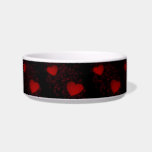 Red Hearts with Sparkles and Dots Pattern Bowl<br><div class="desc">Red Hearts with Sparkles and Dots Pattern Dog Bowl. This simple and stylish design comes with red hearts,  sparkles and dots on a black background.</div>