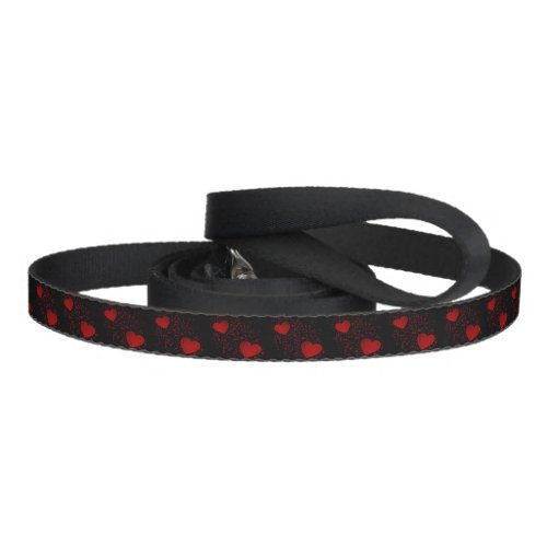 Red Hearts with Sparkles and Dots Pattern Pet Leash