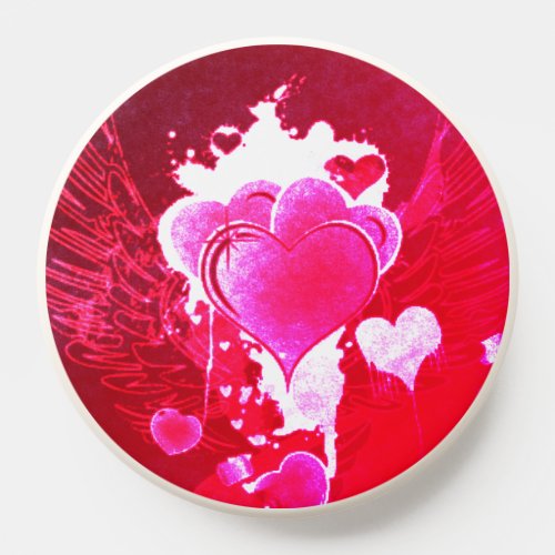 Red Hearts with wings  PopSocket