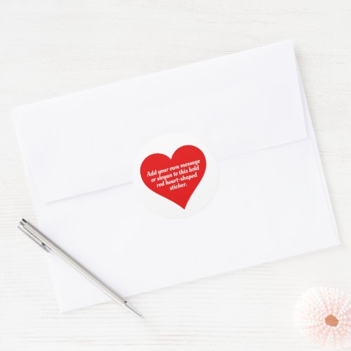 Red Hearts with Your Message Classic Round Sticker