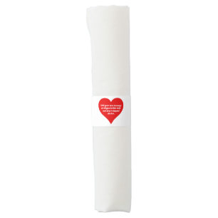 Red Hearts with Your Message Napkin Bands