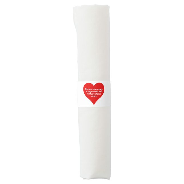Red Hearts with Your Message Napkin Bands (Front)
