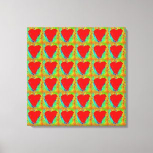 red hearts wrapped canvas print