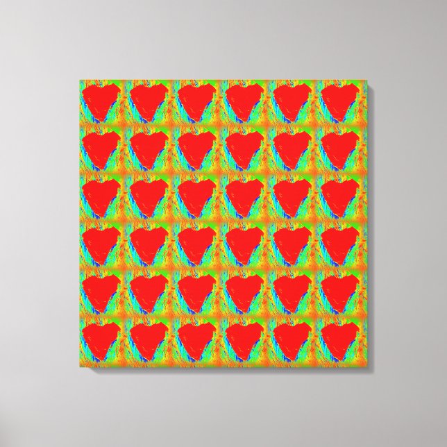 red hearts wrapped canvas print (Front)