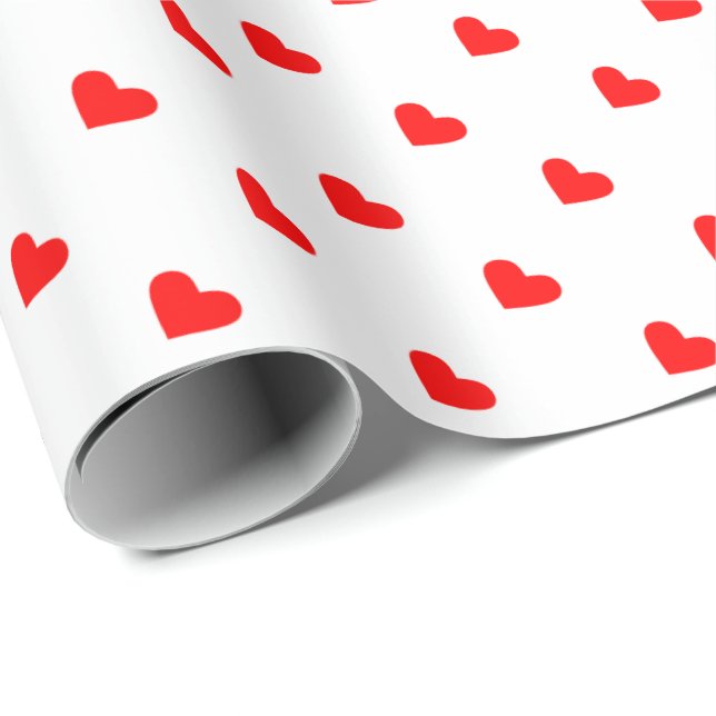 Red Hearts Wrapping Paper (Roll Corner)