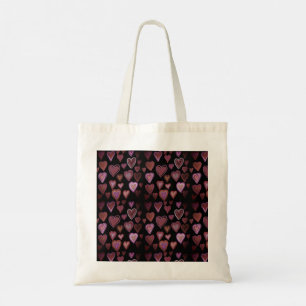 Red hearty design tote bag