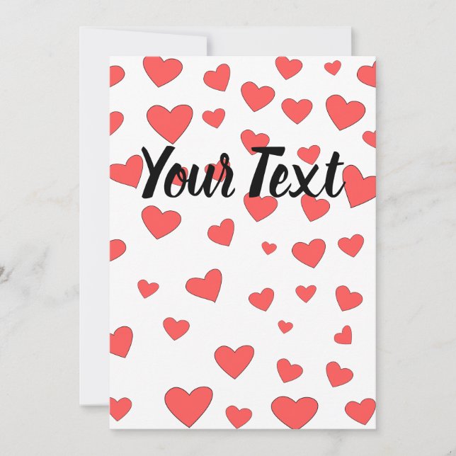Red Heat Pattern With Custom Text Invitation (Front)