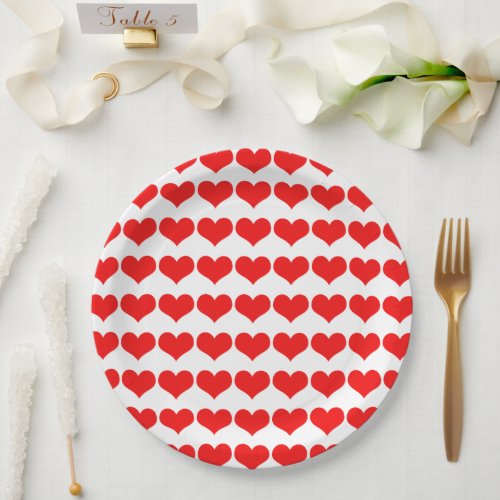 Red Heat Patterns Weddings Birthdays Baby Shower  Paper Plates