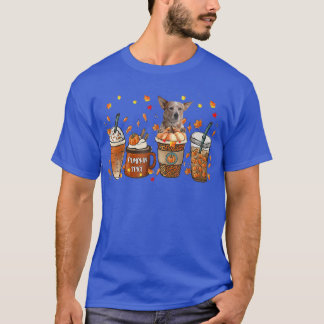 Red Heeler Fall Coffee Pumpkin Spice Latte Iced Au T-Shirt