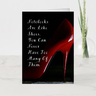 Red Heels Notebooks are like shoes Foil Greeting Card