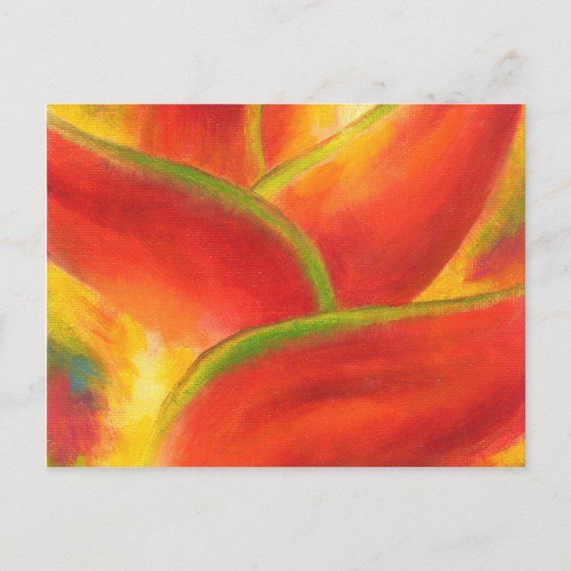 Red Heliconia Flower Art - Multi Postcard (Front)
