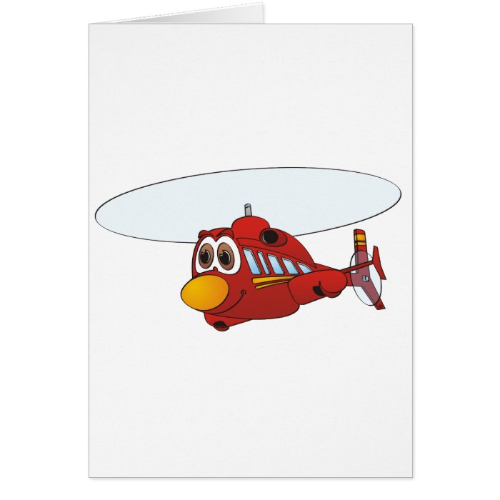 Red Helicopter Cartoon Card