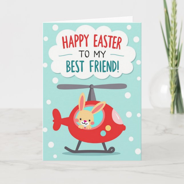 Red Helicopter Friend Easter Card (Front)