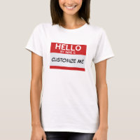 Red Hello My Name Is ... Customizable
