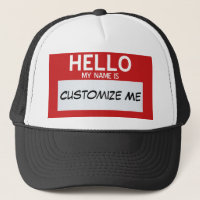 Red Hello My Name Is ... Customizable